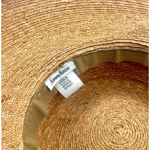 Vintage Handmade Neiman Marcus Straw Sun Hat Italy Beach Resort Travel Stunning! - Picture 10 of 10